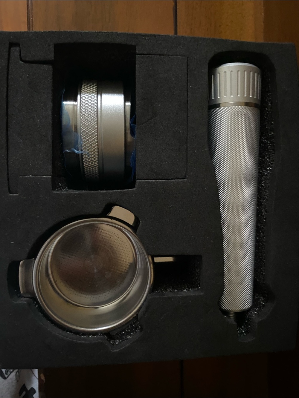 Silver Textured Portafilter and Tamper Set